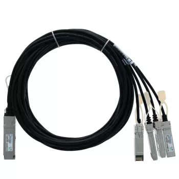BlueLAN 40G-QSFP-4SFP-PC-0201-BL compatibel Brocade passief 40GBASE-CR4 QSFP naar 4x10GBASE-CR SFP+ Direct Attach breakout-kabel, 2 m, 30 AWG