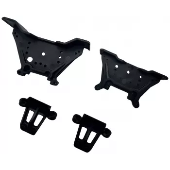 Reely RE-9043704 aluminium schokdemperbruggenset voor 1:10 RC-auto's (voor en achter, blauw)