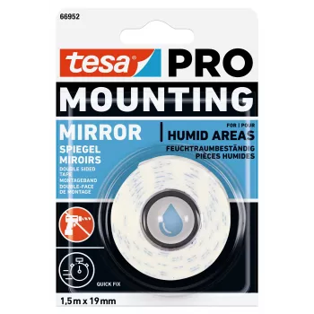 tesa Montage PRO spiegelmontageband wit 1,5 m x 19 mm 66952-00000-00