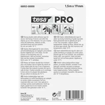 tesa Montage PRO spiegelmontageband wit 1,5 m x 19 mm 66952-00000-00