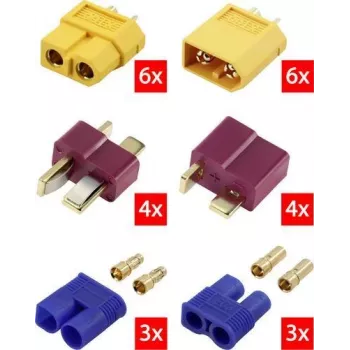 Reely RE-6699867 XT60 naar T-plug en EC3 verguld Y-splitter-adapterkabel