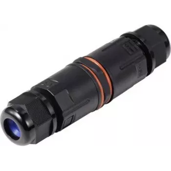 Sygonix SY-6748354 weerbestendige kabelverbinder met push-in klemmen, 3-polig, IP68, zwart