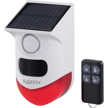 Sygonix mini-alarmsysteem wit rood met LED PIR-bewegingsmelder en afstandsbediening (SY-6515320)