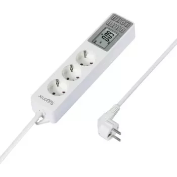 Sygonix SY-4675078 stekkerdoos met digitale timer, 3 Schuko-stopcontacten, 1,5 m kabel, wit