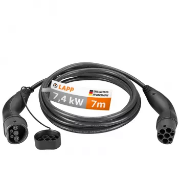 LAPP MOBILITY Type 2 EV-laadkabel, 7,4 kW, 7 m, zwart 61783