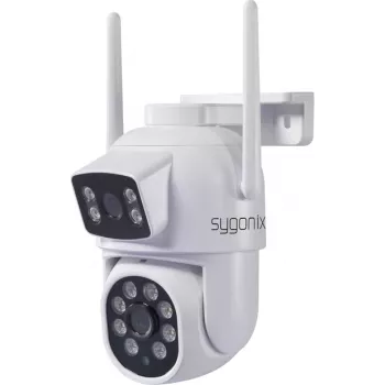 Sygonix SY-6271366 Full HD PTZ buiten-WLAN-IP-camera, 355° pan, 90° tilt, IP65, tweeweg-audio, microSD tot 128GB, nachtzicht
