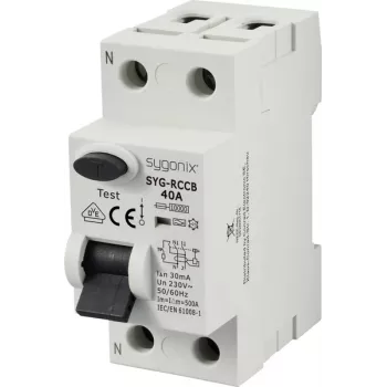 Sygonix SY-6438016 aardlekschakelaar 1P+N type A 40A 30mA 10kA 230V AC