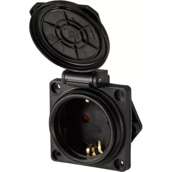Sygonix SY-6746374 Schuko-stopcontact IP44 zwart