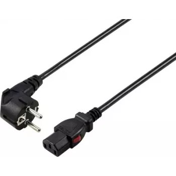 Sygonix SY-6733072 vergrendelbaar IEC C13 netsnoer, CEE 7/7 naar IEC C13, 2 m, zwart