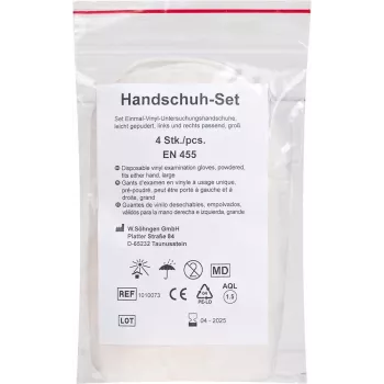 Söhngen handschoenenset 1010073 1250 VE4 - onderzoekshandschoenen, latex, poedervrij, maat L, 4 handschoenen (2 paar)