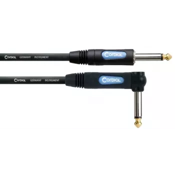Cordial 13737 mono jack patchkabel 6,3 mm stekker naar 6,3 mm stekker, 3 m, zwart PVC, zuurstofvrij koper, spiraalafscherming