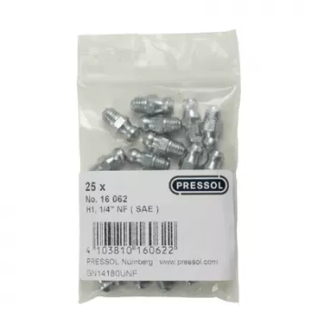 Pressol kegelsmeernippel H1 recht, 1/4 inch UNF, 25 stuks (16 062)