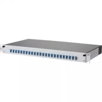 METZ CONNECT 1502697424-E Cat.6A afgeschermd 24-poorts 1U patch paneel, gereedschapsloze IDC, lichtgrijs