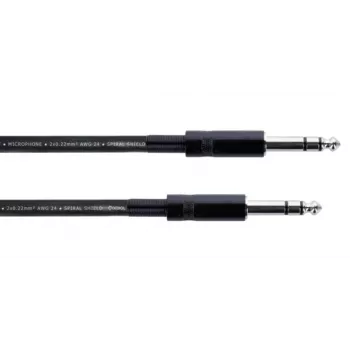 Cordial 14817 audiokabel 6,3 mm TRS naar 6,3 mm TRS 3 m zwart PVC twisted pair