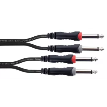 Cordial 14846 Twin Mono jack audiokabel 6m zwart - dual 6,3mm TS naar dual 6,3mm TS