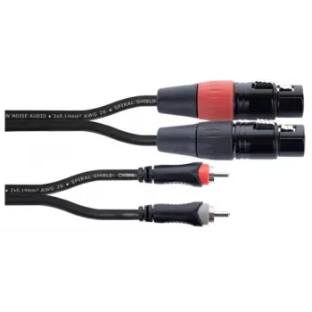 Cordial EU 1.5 FC XLR naar RCA audiokabel 1,5m zwart 14852