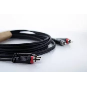 Cordial 14837 RCA audiokabel 2x RCA stekker naar 2x RCA stekker 3 m zwart PVC twin-kabel