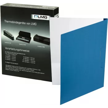 LMG thermobindmappen A4 linnenstructuur blauw 6,0 mm rug 50 vel (50-pack) BMDLEM-BL-R6