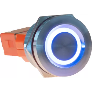 JOY-IT Button22T-01 drukknop (maakcontact), rood/blauw LED, 22mm, IP68, IK10
