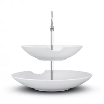 FIFTYEIGHT PRODUCTS BHS FIFTYEIGHT Food-Tempel 2-laags diep bord met bite (T023501) – 2-delige porseleinen schalen set, 500 ml, wit