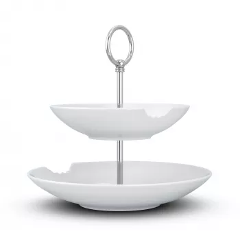 FIFTYEIGHT PRODUCTS BHS FIFTYEIGHT Food-Tempel 2-laags diep bord met bite (T023501) – 2-delige porseleinen schalen set, 500 ml, wit