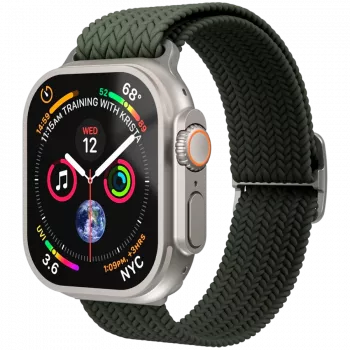 VONMÄHLEN Woven Loop voor Apple Watch 44/45/46/49mm, Olijf