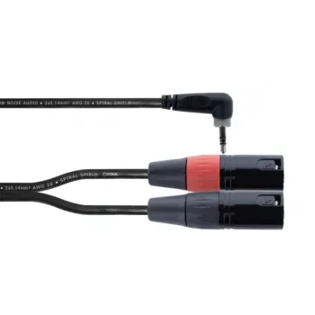 Cordial EY 1 WRMM XLR Y-adapterkabel 3,5mm TRS stekker naar 2x XLR stekker 1m zwart 14873