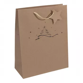 SIGEL cadeautas kerstboom, groot, bruin kraftpapier, 157 g/m², 1 stuk (GT037)
