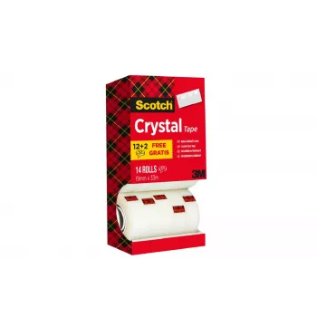 3M Scotch Crystal Clear plakband, 19 mm x 33 m, 14 rollen (12 + 2 gratis) 6-1933R14