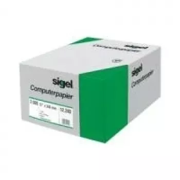 Sigel 08371 eindloos papier voor computer, enkele perforatie, groene lijnen, 203 x 375 mm, 60 g/m², 2000 vel