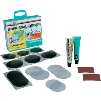 PROFEX REMA TIP TOP universele bandenpechset, 16-delige set in harde koffer, voor fietsbinnenbanden en kleine opblaasbare artikelen (60662)