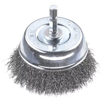 KWB 606333 gekromde HSS-staalborstel voor boormachine, 50 mm diameter, 6 mm schacht, voor boormachines en accuschroevendraaiers