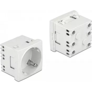 Delock Easy 45 type F stopcontact met shutter, wit RAL 9003, 16 A, 250 V, 10-pack 81324