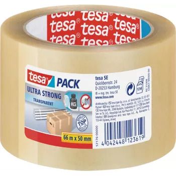 TESA ultra sterk 66 m PVC transparant verpakkingstape (57176)