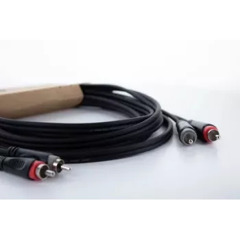 Cordial 14838 RCA stereo-audiokabel 6m zwart PVC twin (2x RCA stekker naar 2x RCA stekker)
