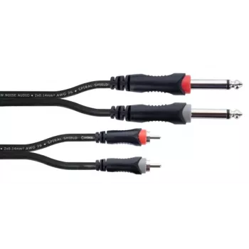 Cordial 14840 audiokabel 6,3 mm mono jack naar RCA 1,5 m zwart