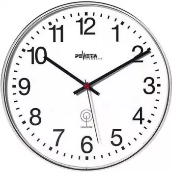 PEWETA radiowandklok matzwart kunststof 30 cm zwart/wit 51.130.313