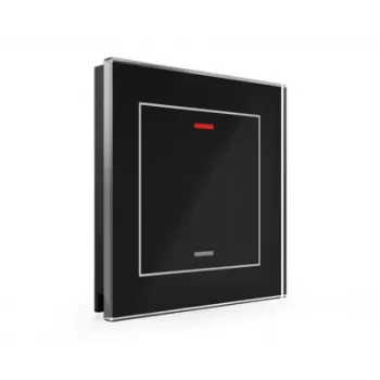 MDT glastaster II Light 1-voudig RGBW zwart KNX glas-taster met temperatuursensor BE-GTL10S.01S