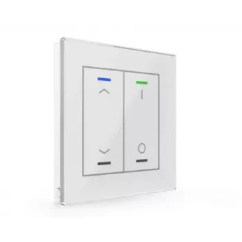 MDT BE-GTL2TW.C1 Glass Push Button II Light 2-voudig RGBW met temperatuursensor, wit, KNX