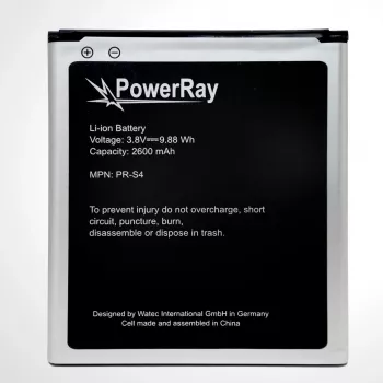 PowerRay accu PR-S4 voor Samsung Galaxy S4, 2600 mAh, bulk