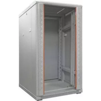IT-BUDGET 19 inch netwerkkast SRK - 22U - 600x600 mm - glas-/stalen deur - voorgemonteerd - lichtgrijs 99ITB19SRK2266GGNM
