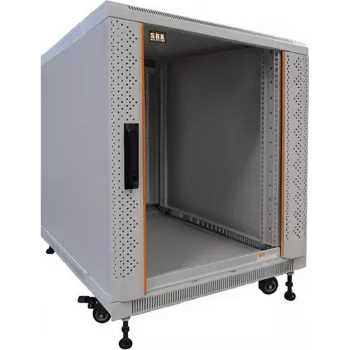 IT-BUDGET 19 inch netwerkkast SRK 12U 600x800 mm lichtgrijs flatpack met glas-/stalen deuren
