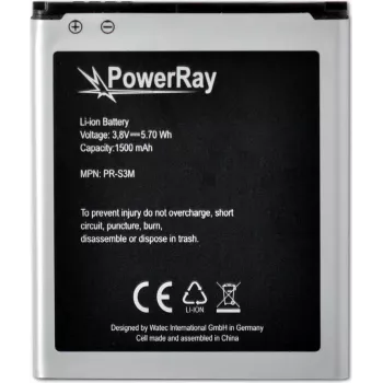 PowerRay accu PR-S3M voor Samsung Galaxy S3 Mini, 1500 mAh, bulk