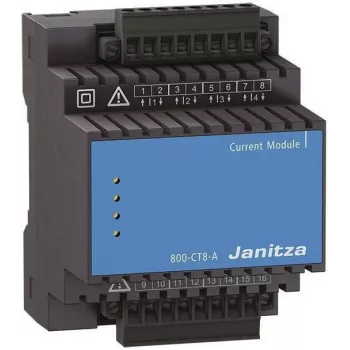 Janitza 800-CT8-A multikanaals stroommeetmodule, 8 kanalen, 1A/5A, DIN-rail 5231230