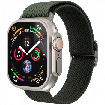 VONMÄHLEN geweven loop voor Apple Watch 40/41/42mm, olijf