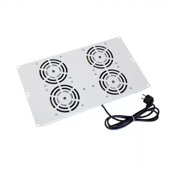 IT-BUDGET dakventilatoreenheid voor SRK staande kasten - 4 actieve ventilatoren - 640 m³/h - thermostaat - schakelaar - lichtgrijs 90ITB19SRKXFAN4G