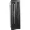 IT-BUDGET 42U 19 inch serverkast compleetset 600x800mm geperforeerde dubbele deuren 4 actieve ventilatoren PDU legborden flatpack zwart 90ITB19SRK4268DTS