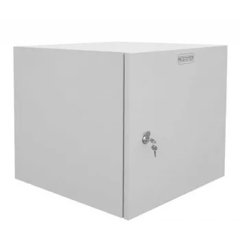 IT-BUDGET 19 inch wandbehuizing netwerkkast Easy - stalen deur - 12U - B 600 x D 600 mm - plaatstaal - lichtgrijs (90RR19CWV1266MG)