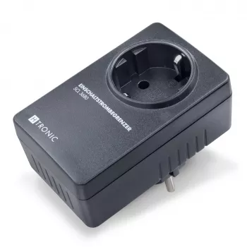 H-Tronic 1114730 inschakelstroombegrenzer SCL 3680 IP20, 16 A, 3680 W, Schuko stekkeradapter, zwart