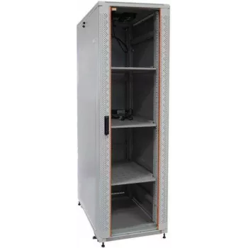 IT-BUDGET 19 inch Server Rack SRK Compleetset - 42U - 600x1000 mm - Glas-/Stalen deur - 4 actieve ventilatoren - PDU - legborden - Flatpack - Lichtgrijs (90ITB19SRK42610GG)
